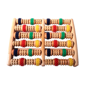 Shiatsu Foot Massager Manufacturer - Natural Wood 3 6 Rows Nails Roller OEM
