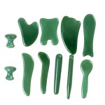 Jade Roller Set Supplier - Hot Sale Green Natural Jade Gua Sha Facial Massager