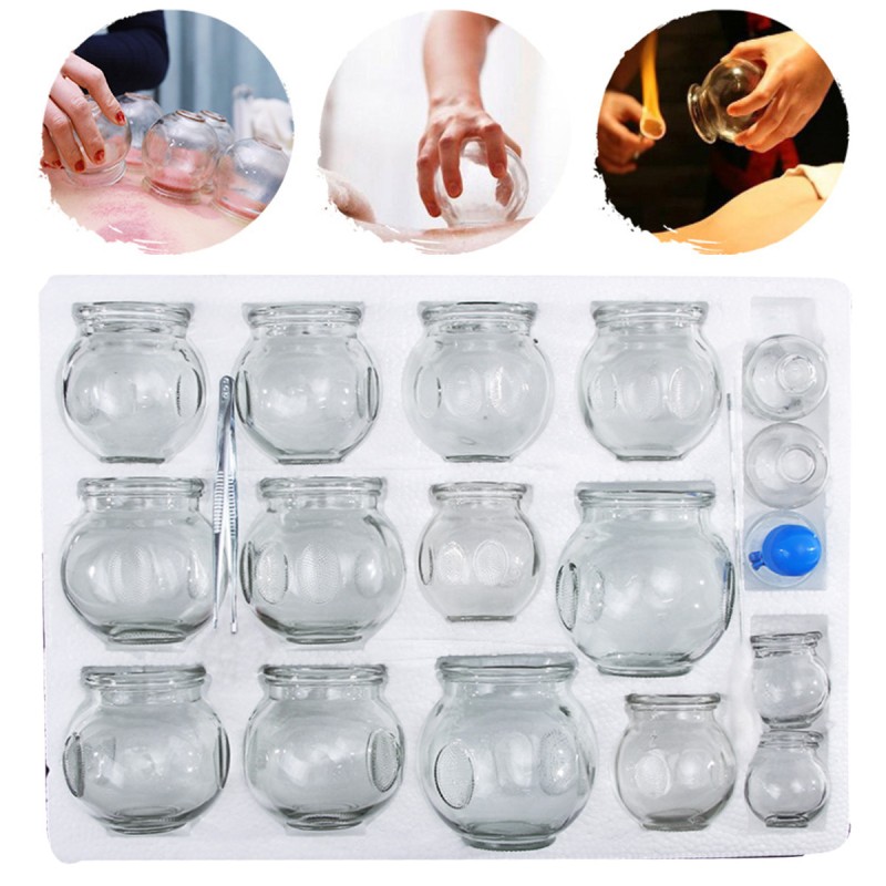 Vacuum Cupping Set Supplier - 16pcs Explosion-proof Glass Acupuncture Massage