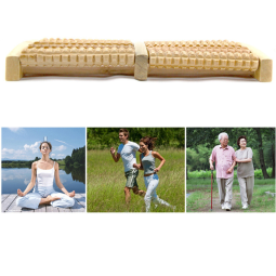 Shiatsu Foot Massager Supplier - Natural Wood 5 Rows Nails Roller OEM