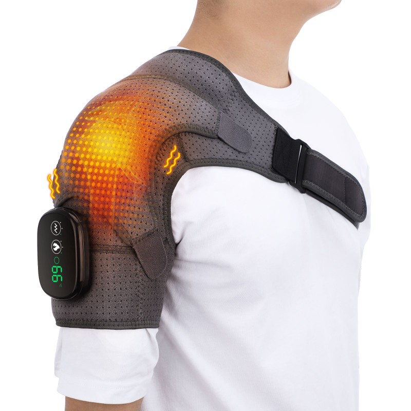 Shoulder Massager Supplier - Rechargeable Heating Vibration Wrap