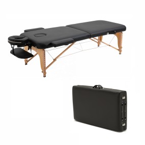 Portable Massage Table Factory - Wood 2-section Body Bed with Face Plug