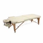 Portable Massage Table Factory - Wood 2-section Body Bed with Face Plug