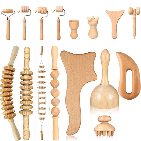 Wood Massage Tools Supplier - 10set Mix Lymphatic Drainage