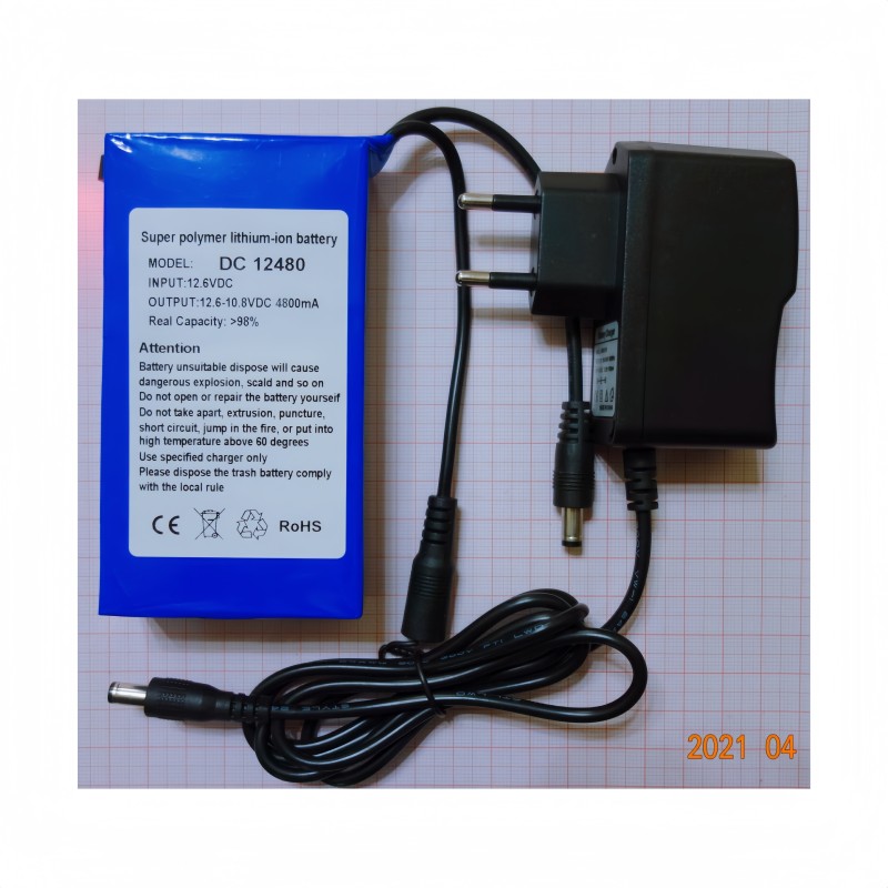 Rechargeable Lithium Battery Manufacturer - 12V 4800mah for EL Cold Light Sheets