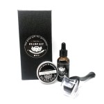Beard Roller Kit Supplier - Black Derma Roller & Oil Grooming Set