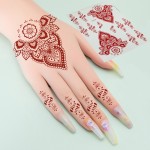 Henna Tattoo Supplier - Temporary Henna Tattoo Full Hand Mehndi Design Brown Red