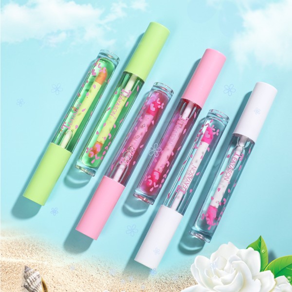 Lip Oil Supplier - TEAYASON Sakura Aloe Peach Color-changing Lip Oil Non-stick