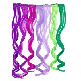 Hair Extension Manufacturer - Long Straight Rainbow Highlighted Clip-In Hair Extensions