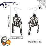 Halloween Earrings Factory - Halloween Printed Spider Web Skull Ghost Drop Earrings