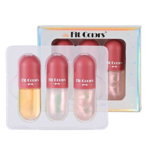 Lip Gloss Set Supplier - Fit Colors Mini Capsule Lip Gloss Set Moisturizing Glitter