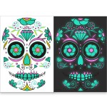 Halloween Tattoo Factory - Halloween Tattoos Luminous Face Skeleton Sticker Temporary