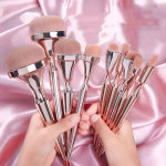Makeup Brush Set Supplier - Beauty Luxury Bling Rose Gold Handle 9pcs Makeup Brush Set