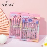 Makeup Brush Set Supplier - New Coming Diamond Glitter Makeup Brush Set Pink Drill