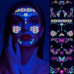 Face Tattoo Manufacturer - European and American Music Festivals Glow in Dark Temporary