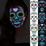 Halloween Tattoo Factory - Halloween Tattoos Luminous Face Skeleton Sticker Temporary