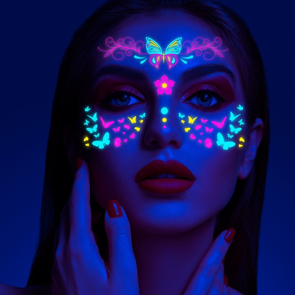 Face Tattoo Manufacturer - European and American Music Festivals Glow in Dark Temporary