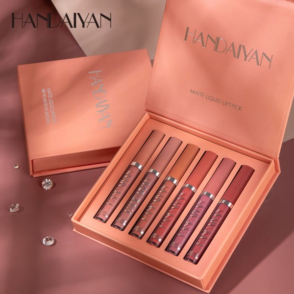 Lip Gloss Set Supplier - HANDAIYAN 6Colors Liquid Lipstick Lipgloss Set Natural Moisturizer