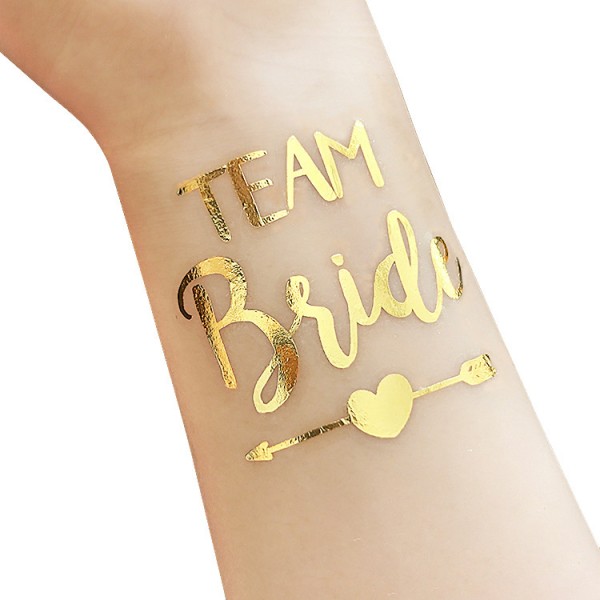 Bride Tattoo Manufacturer - Custom Hand Gold Bride Tattoo Gold Metallic Tribe Temporary