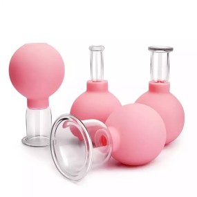Facial Cup Factory - 1/6 Silicone Facial Cup 4 Pieces Eye Vacuum Massage Glass Cupping Set