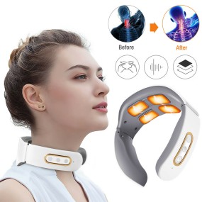 Neck Massage Factory - 2024 New 4D Electric Smart EMS Heating Vibration Pulse