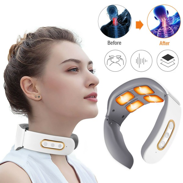 Neck Massage Factory - 2024 New 4D Electric Smart EMS Heating Vibration Pulse
