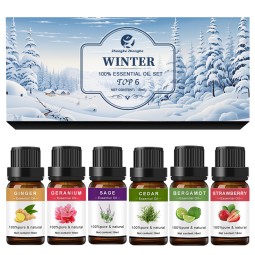 Winter Oil Set Manufacturer - 6-Piece Winter Essential Oil Perfume Set for Home Comfort Aroma