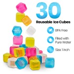 Whiskey Stones Supplier - 24 Pack Reusable Ice Cubes Plastic Whiskey Stones Rocks Party