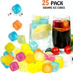 Whiskey Stones Supplier - 24 Pack Reusable Ice Cubes Plastic Whiskey Stones Rocks Party