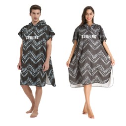 Beach Poncho Factory - Printed Poncho Hooded Towel Comfortable Microfiber Beach Poncho