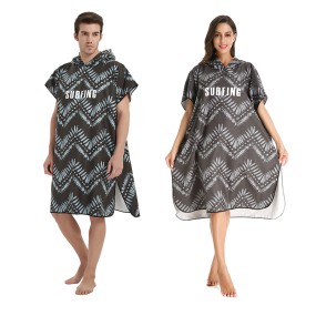 Beach Poncho Factory - Printed Poncho Hooded Towel Comfortable Microfiber Beach Poncho