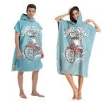 Beach Poncho Factory - Printed Poncho Hooded Towel Comfortable Microfiber Beach Poncho