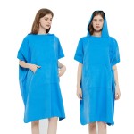 Beach Poncho Manufacturer - Black Microfiber Soft Towels for Women Summer Beach Hooded Print