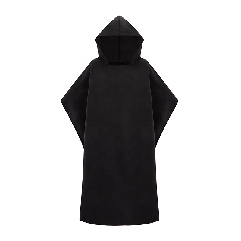 Beach Poncho Manufacturer - Black Microfiber Soft Towels for Women Summer Beach Hooded Print