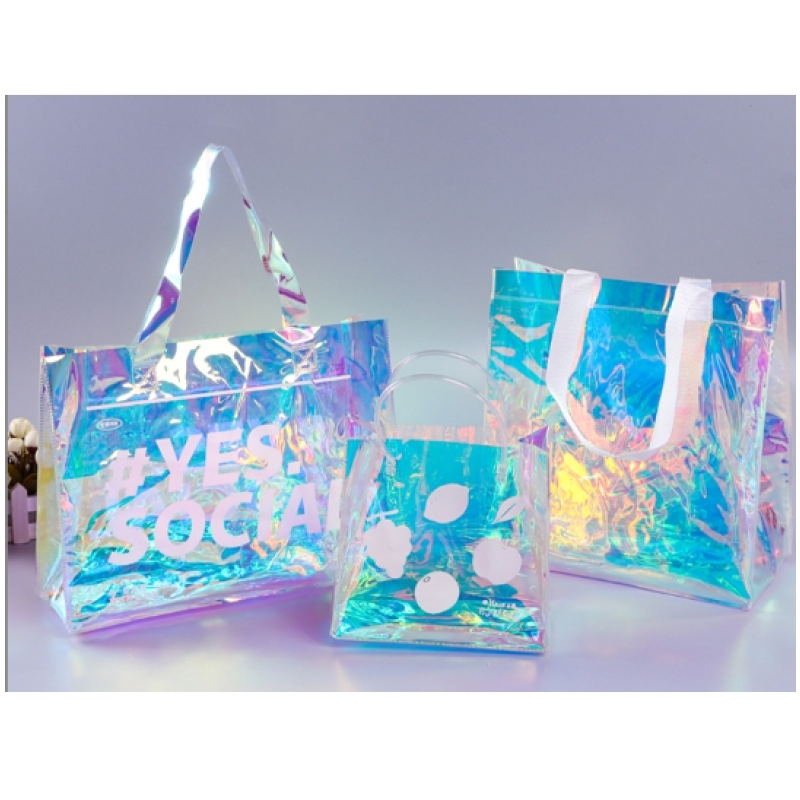 Tote Bag Supplier - OEM Reusable Iridescent Clear Laser