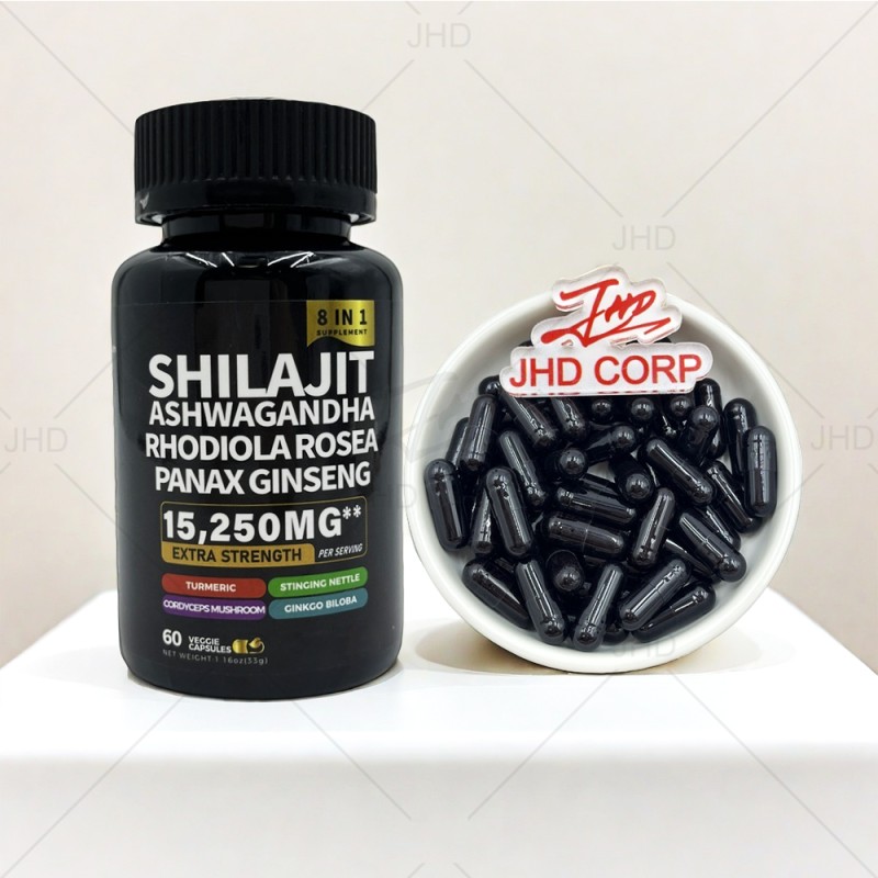 Shilajit Capsules Manufacturer - ODM 8-in-1 Ginseng Ashwagandha Complex Capsule