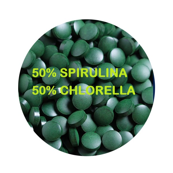 Chlorella Tablets Factory - ODM 50/50 Chlorella Spirulina Blend Tablets