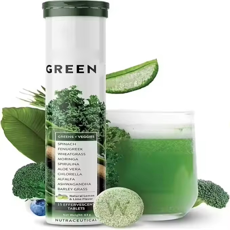 Super Greens Tablets Factory - OEM Vegan Effervescent Dietary Supplement