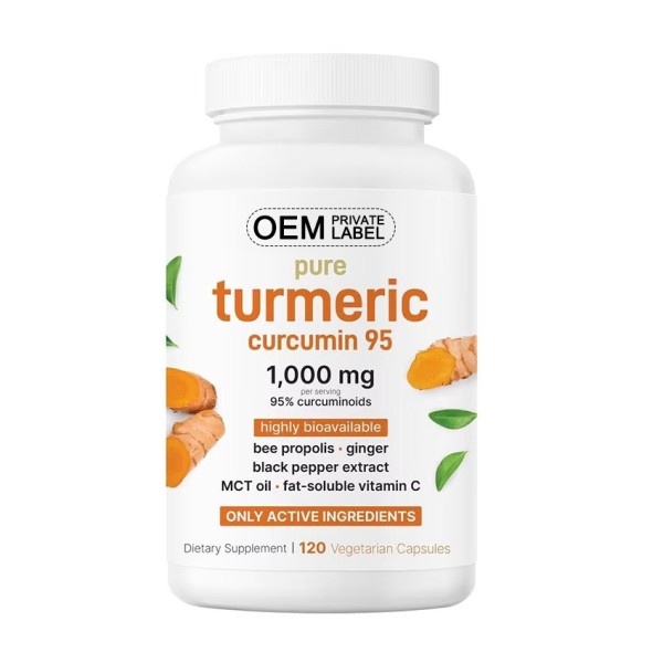Turmeric Curcumin Supplement Supplier - OEM 1000mg Black Pepper Extract