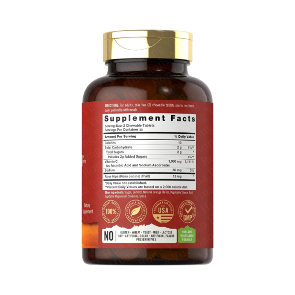 Vitamin C Chewable Tablets Manufacturer - OEM Rose Hip Orange Flavor