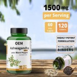 Ashwagandha Tablets Supplier - OEM 1500mg Stress Relief Energy