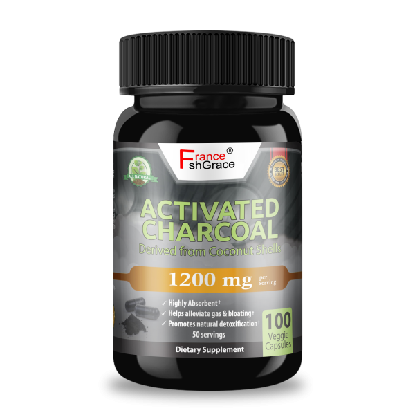 Activated Charcoal Capsules Supplier - OEM 1200mg Healthy Lifestyle 100 Caps