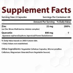 Zinc Quercetin Capsules Supplier - OEM 120 Vegetarian Antioxidant Immune Support