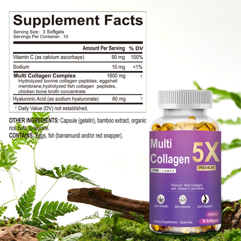 Collagen Soft Capsules Supplier - 30 Count Nail Growth Joint