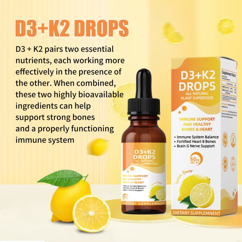 Vitamin D3 K2 Drops Supplier - 60ml Source Factory OEM