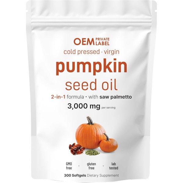 Pumpkin Seed Oil Softgels Manufacturer - OEM Cold Pressed Saw Palmetto Urinary