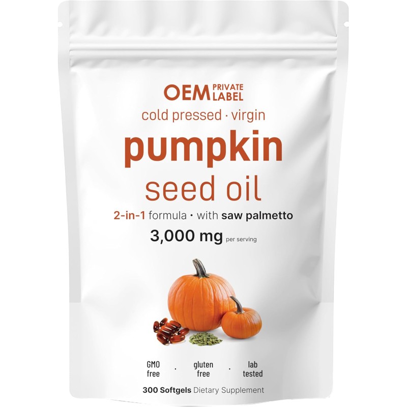 Pumpkin Seed Oil Softgels Manufacturer - OEM Cold Pressed Saw Palmetto Urinary