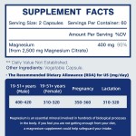 Magnesium Citrate Capsules Supplier - OEM 400mg Energy Bone Nerve Digestion