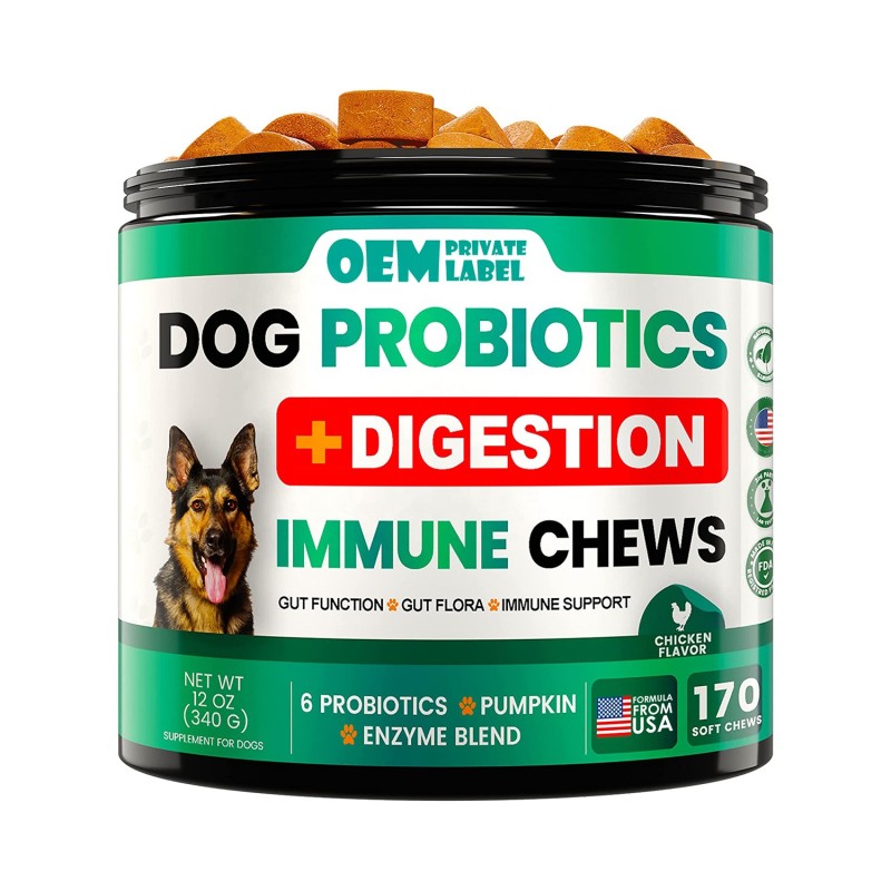 Dog Probiotics Chews Supplier - OEM Digestive Enzymes Allergy Relief