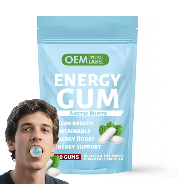 Energy Chewing Gum Manufacturer - OEM Mint Natural Caffeine Focus Boost